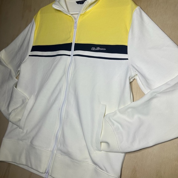 Ben Sherman Colorblock Tricot Track Jacket Snow White Medium Full Zipper - Picture 4 of 13